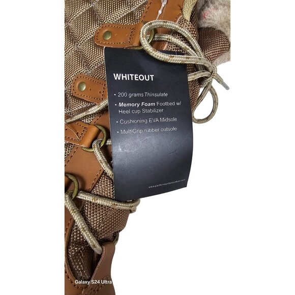 Pacific Mountain Womens Fur-Lined Thinsulate Winter Boots Quilted Pattern Size 9 - Picture 10 of 12